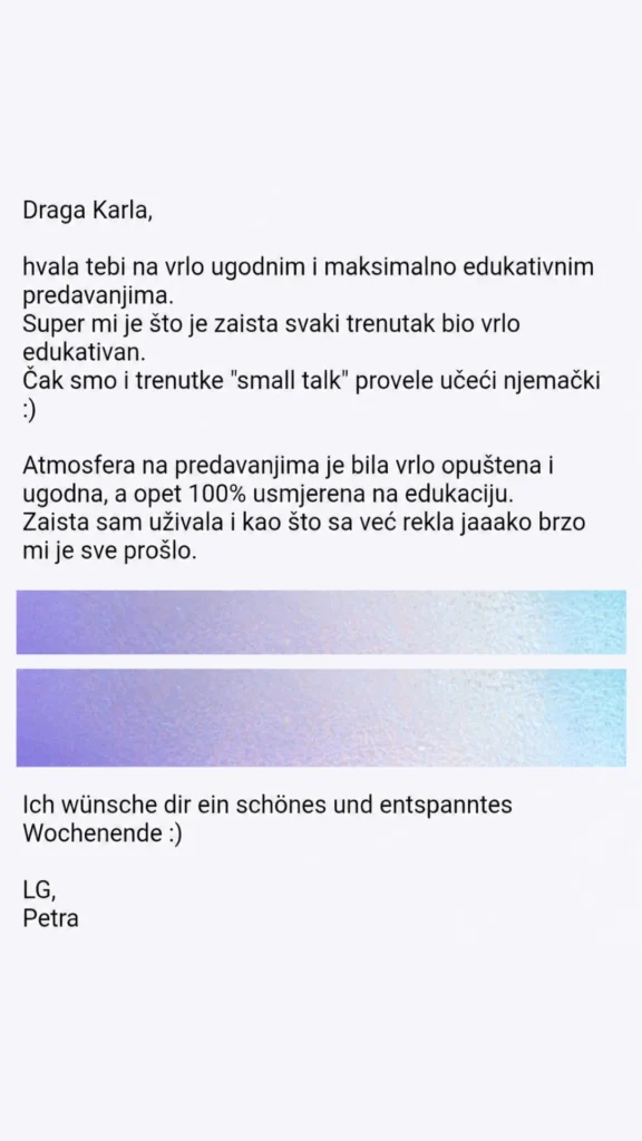 Google recenzija za tečaj stranog jezika